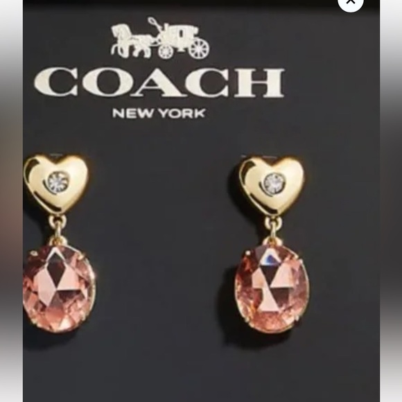 Coach Heart Stone Drop Earrings - Picture 6 of 8
